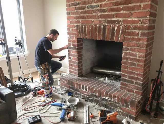 Bell Chimney Sweep specialist finalizing chimney liner service in Bell, CA