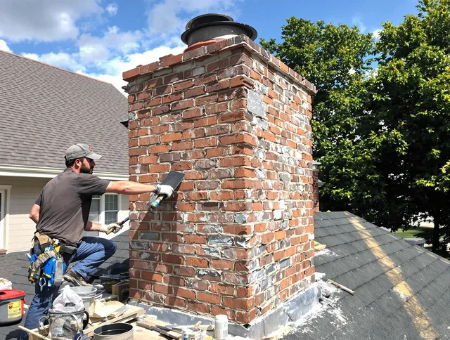 Completed chimney rebuild by Bell Chimney Sweep in Bell, CA