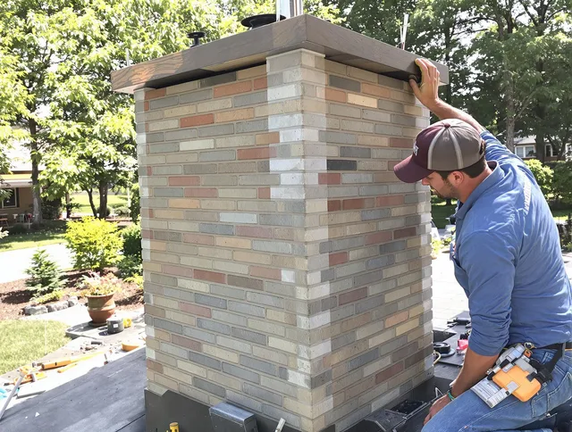 Bell Chimney Sweep completing a modern chimney remodel in Bell, CA