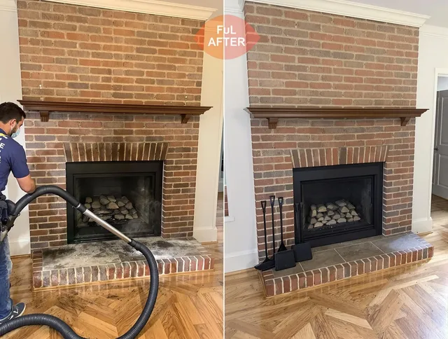 Bell Chimney Sweep carefully sanitizing a fireplace in Bell, CA
