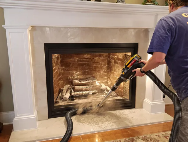 Fireplace cleaning performed by Bell Chimney Sweep in Bell, CA